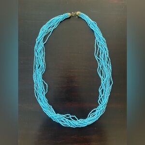 Elegant Blue Beaded Necklace